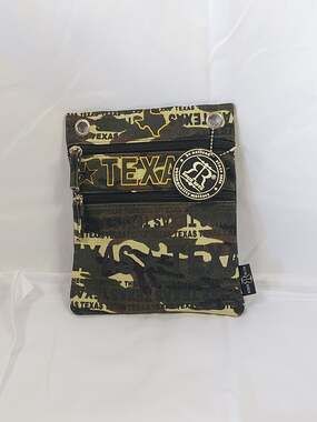 Robin Ruth Texas Camo Print Canvas Crossbody Neck Wallet Purse